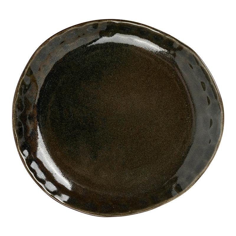 Kiln Shaped Plate Ceramic Plate Dessert Plate Retro Style Tableware Large Plate Household Dish Plate High Value Plate