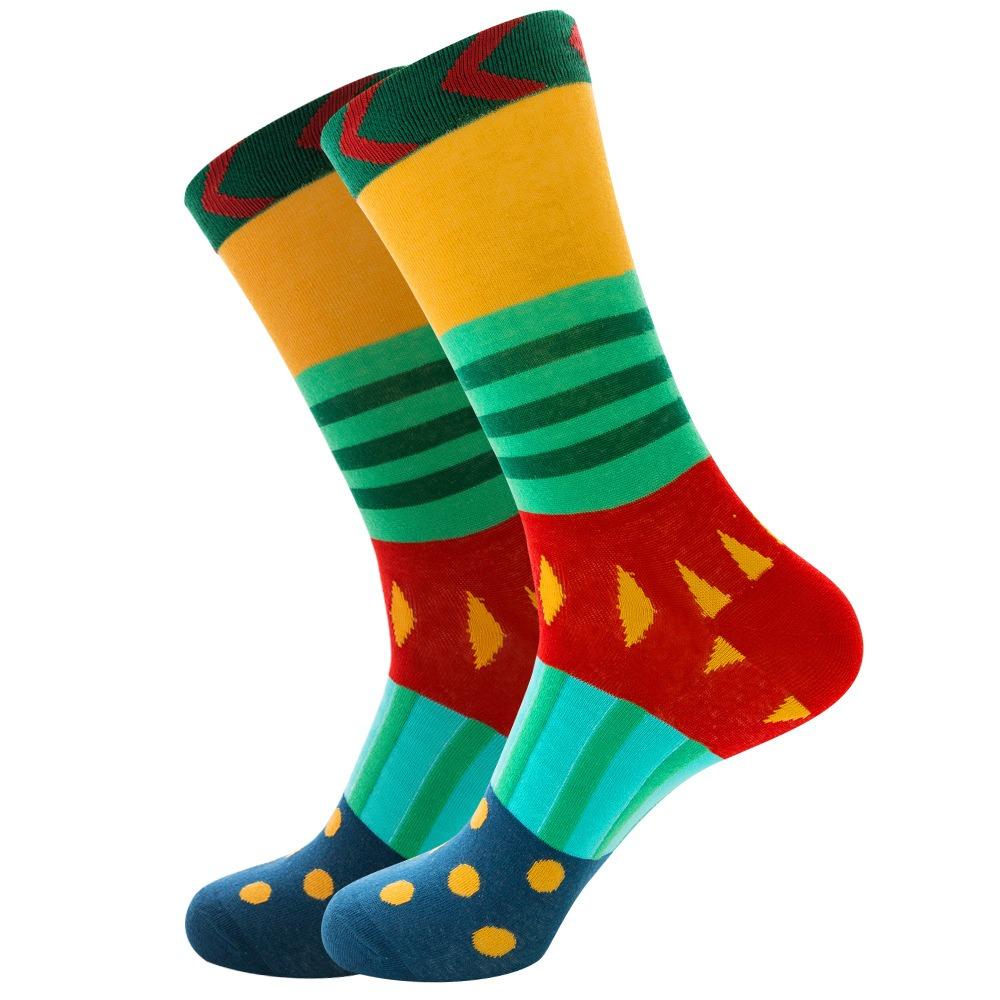 Striped multicolor street skateboarding funny socks for men and women