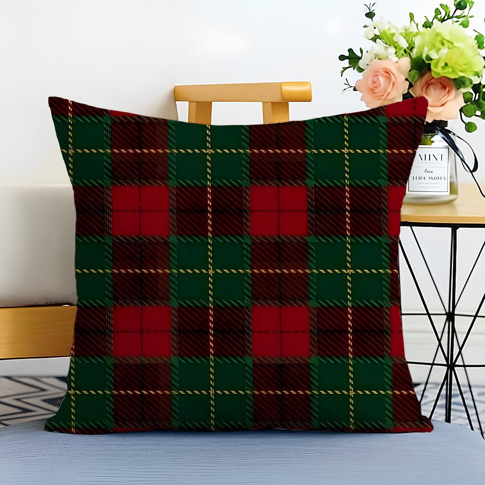 scottish Tartan Cushion Cover Washable Linen comfort Soft  for Sofa Bed Cozy Home Room Decor