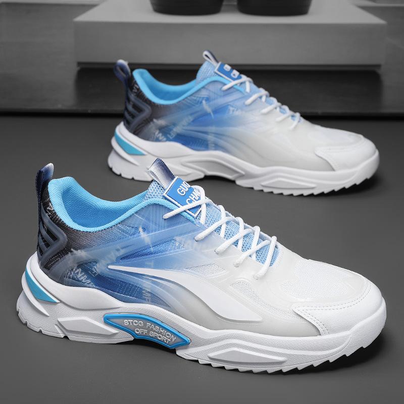 Men's shoes new breathable mesh shoes men's sports and leisure shoes trendy versatile white shoes running dad trendy shoes