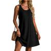 2026 Sommer Strand Locker V-Ausschnitt Ärmellos Baumwolle Leinen Kleid für Damen