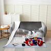 Ice Hockey Flannel Throw Blanket Winter Sport Pattern Blanket for Bed Sofa Couch Warm Lightweight Super Soft King Queen Size
