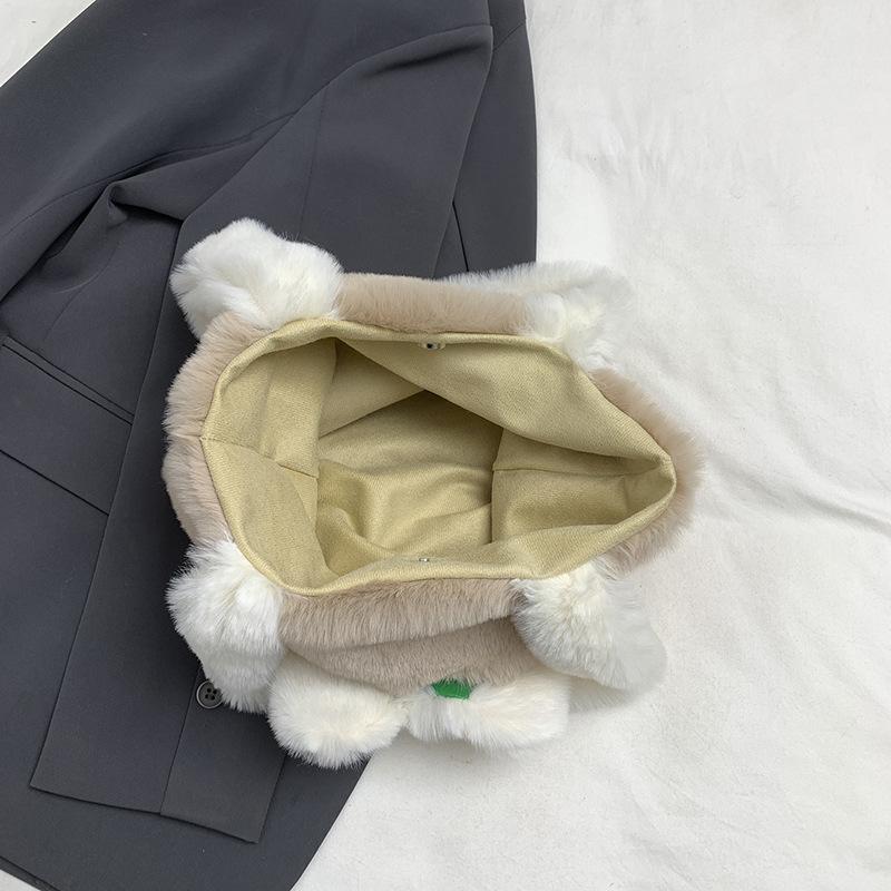 Cute Cartoon Teddy Bear Plush Bag, Lovely Hand-held and Shoulder Bag