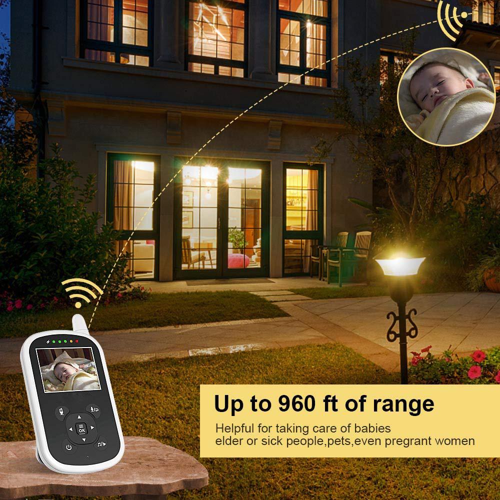 2X Digitalzoom Babyphone 2,4 Zoll Wireless Video Farbe Hochauflösende Baby Nanny Sicherheitskamera Nachtsicht Temperaturüberwachung