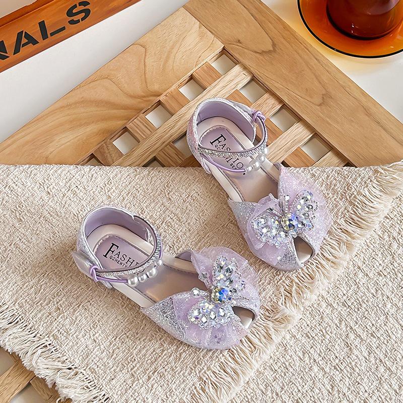 2026 Rhinestone Bow Sandals for Girls – Soft Sole Summer Fashion 24