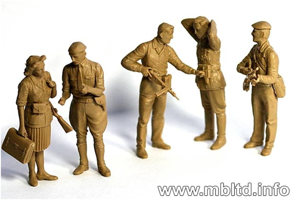 Master Box 1/35 Scale Plastic Model Kit: French Resistance and German Officer Prisoners of War, 1944, Set of 5 (MB35051)