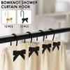 12Pcs Shower Curtain Hooks Bow Knots Curtain Hook Versatile Pretty Decorative Bow Shower Ring Curtain Bathroom Decor Accessories