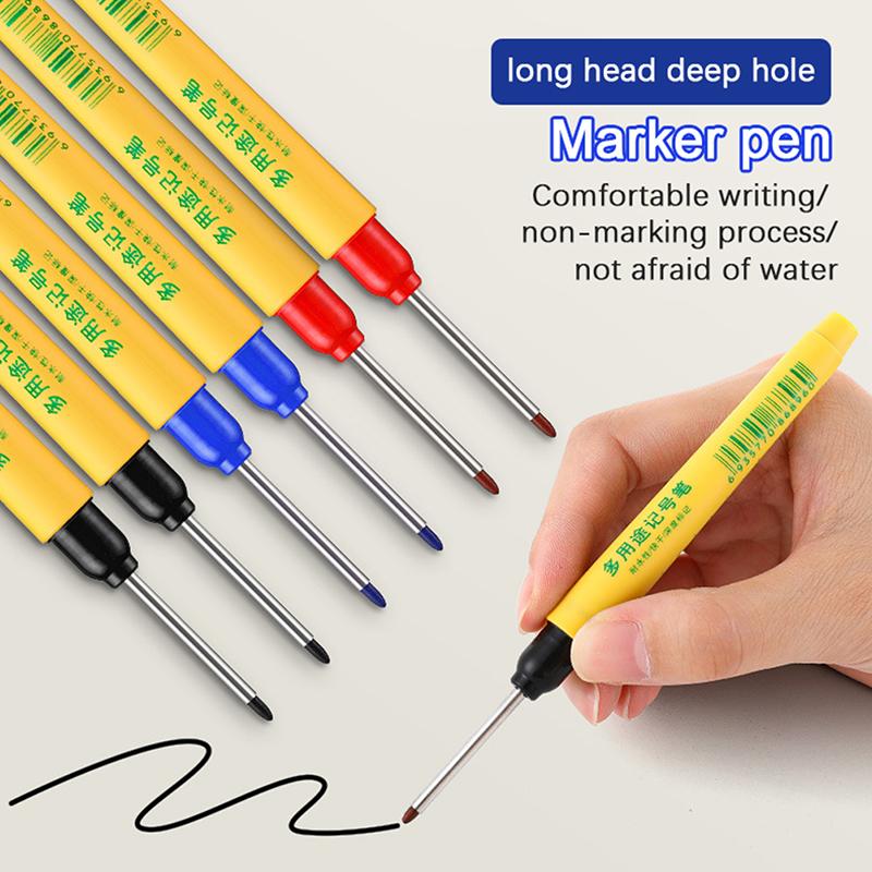 33Mm Marking Pen Waterproof And Colorfast Ceramic Tile Wood Metal Deep Hole Long Head Marking Pen Woodworking Electrician Tools
