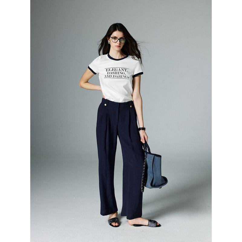 

Blacknini Yin Huafu/Real Wear Easiest for Match BNN Luxury Brand Offset Printing Letters Loose Color-Contrasting Stripe Cotton Short Sleeve T-shirt Alphabet-T-Shirt XS