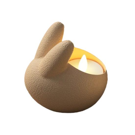 Подсвечник Пасхальный Кролик со светодиодной свечой Мини-подставка для свечи Кролик Подсвечник Центральное украшение стола Праздничная вечеринка Украшение