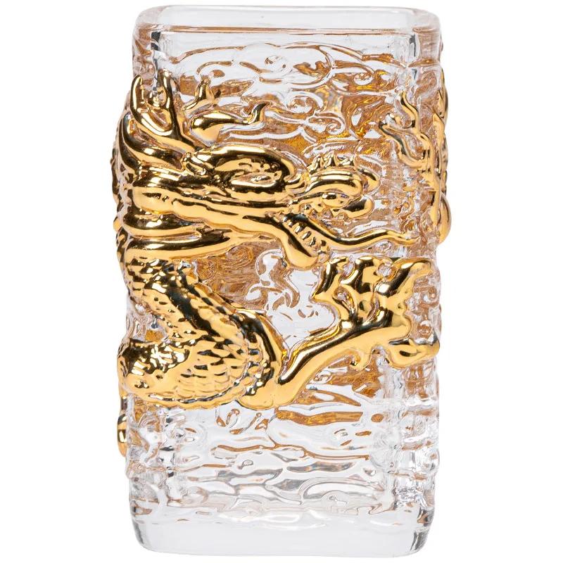 100ml Glass Cup Golden Xianglong Cup Heat-resistant Glass Master Cup Single Cup Creative Tea Cup High-end Tea Lamp
