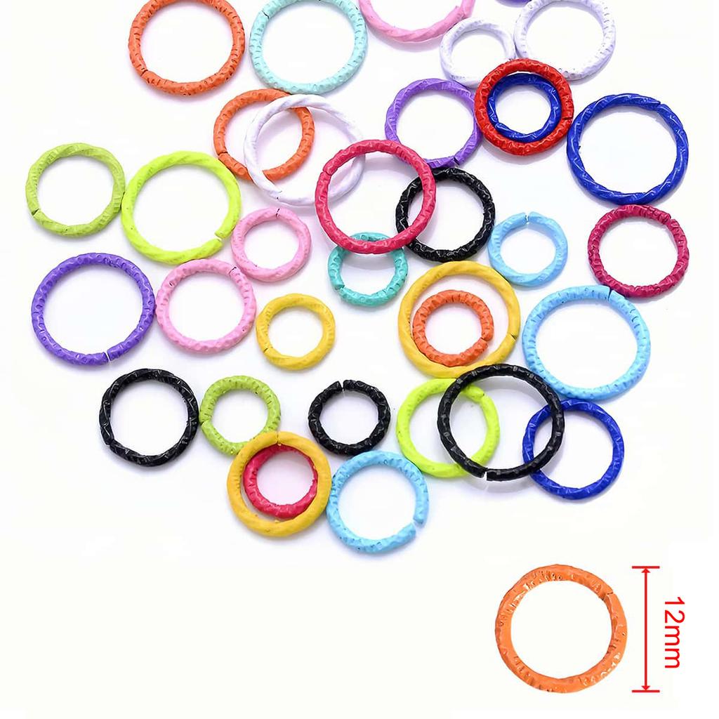 50PCS Colorful Mixed Alloy Split Jump Rings Star Heart Round Twisted Open Single Loops Ring Connector for Jewelry Making Finding