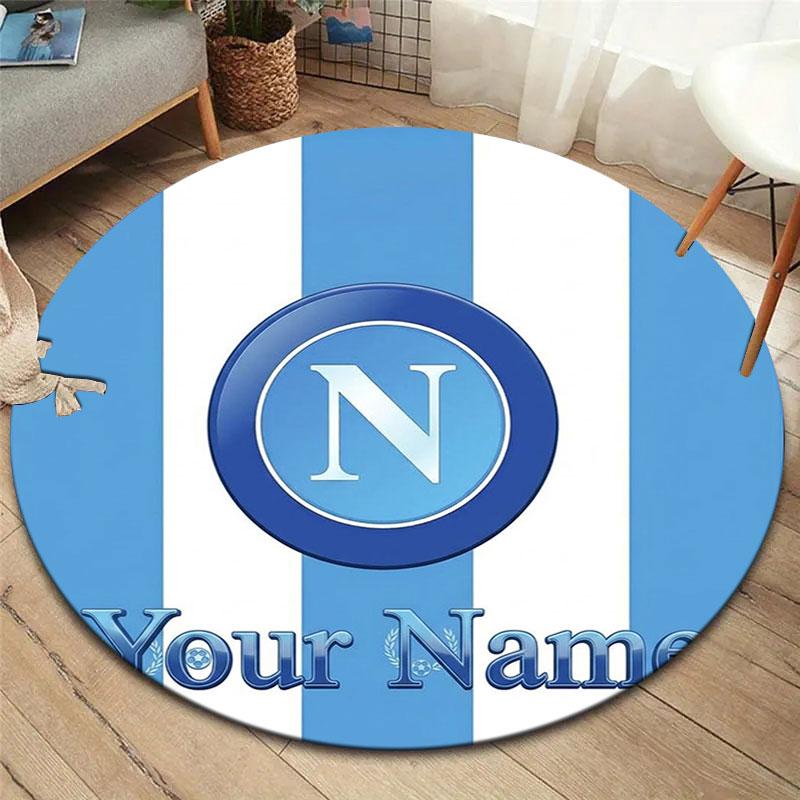 SSC Napoli Custom Name Round Area Rug,Carpet Rug for Living Room Bedroom Sofa Playroom Decor,Non-slip Floor Mat