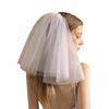 V805 Soft White Double-Layer Bridal Veil - Short Style for Photoshoots & Styling