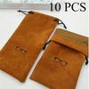 10 Pcs Soft Sunglasses Bag Drawstring Flocking Fabric Dust Proof Pouch Pocket Glasses Carry Bag Portable Eyewear Container