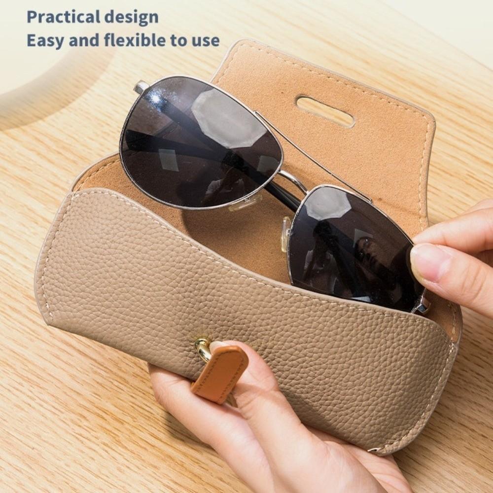 Genuine Leather Eyeglasses Box Eyewear Protector Glasses Case Fashion Sunglasses Bag  Women
