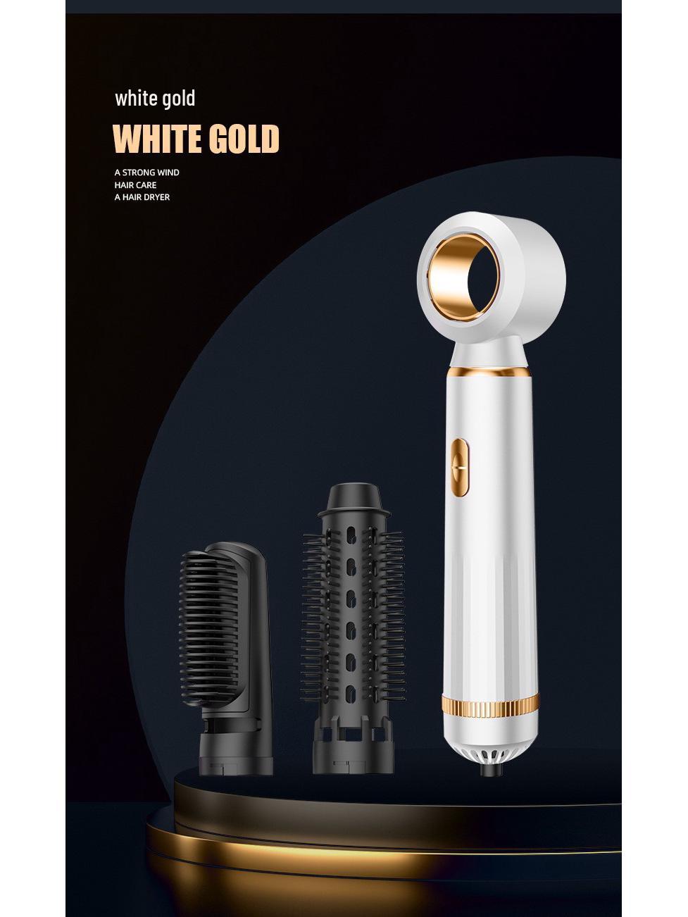 Многофункциональная щетка для горячего воздуха 3-в-1: Автоматическая плойка, выпрямитель и фен. белый