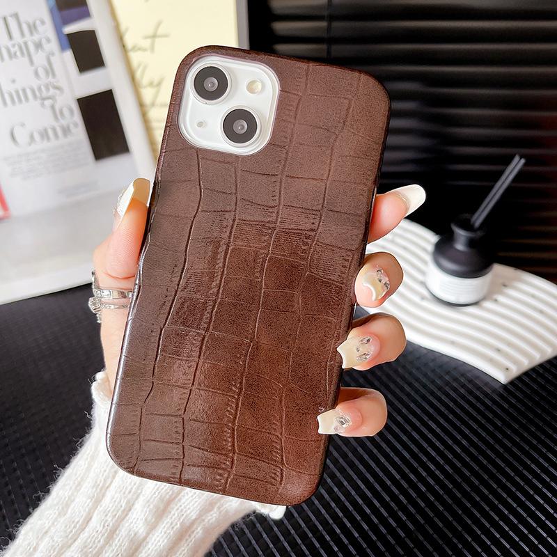 

Подходит для чехла для телефона Apple 16promax, IPhone15 противоударный 14, креативный Ip13, кожаный чехол с узором крокодила 12 iPhone X/Xs universal