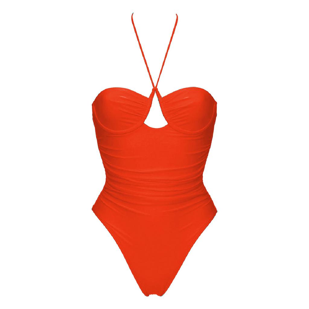 Vintage One Piece Swimsuit Women Swimwear Solid Monokini Retro Bodysuit Beach Wear Black Blue Bath Suit Striped Maillot De Bain