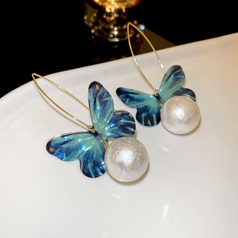Real Gold Plated 925 Silver Needle Earrings, Natural Freshwater Pearl Flower Drop Earring, Elegant Floral Dangle Stud Earrings For Women Wedding Party