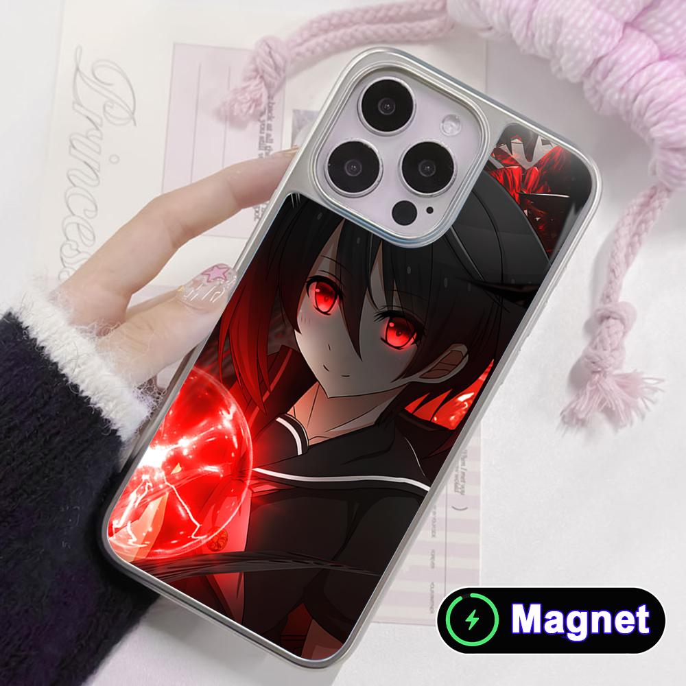 Akame Kurome Silver Plating Magsafe Mobile Phone Case for iPhone 17 16 15 14 13 12 11 Air Pro Max Plus Colorful Cover