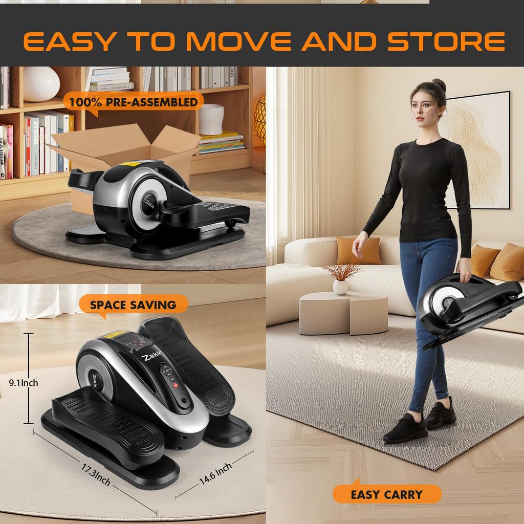 Zakle Elliptical Machine for Electric Elliptical Leg Exerciser with Remote Control 12 Portable Seat Pedal Exerciser as Seen on for Home Office