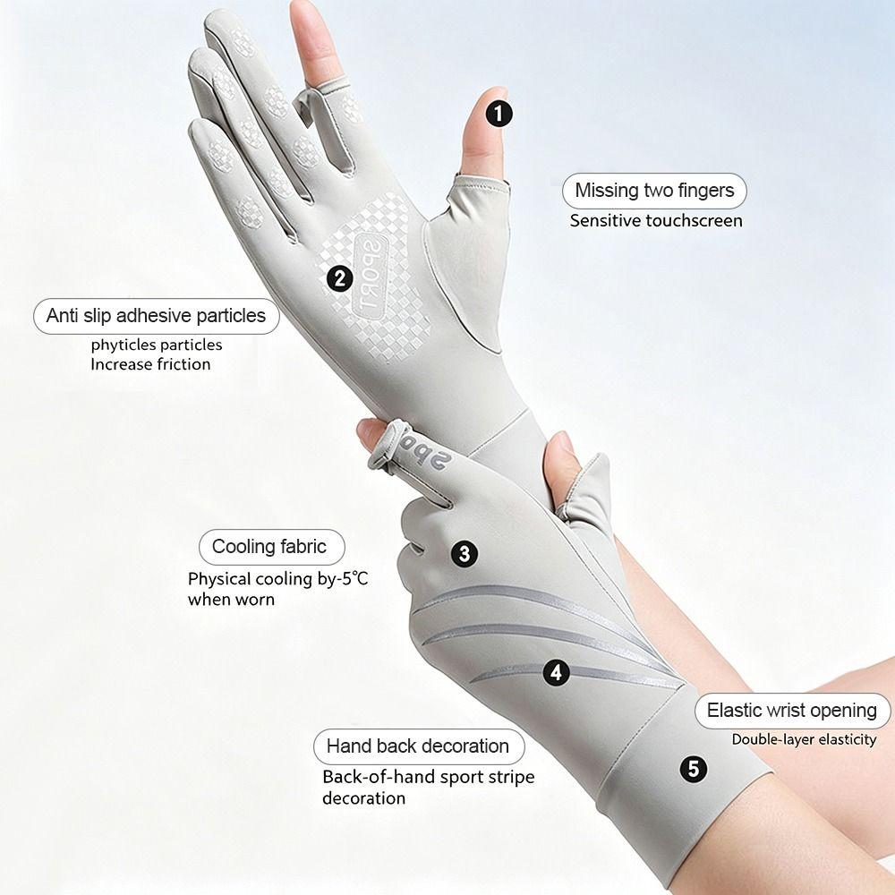 Touch Screen Cycling Gloves Sun Protection Driving Gloves Women Anti-uv Sun Gloves Outdoor Sports