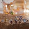 Niche Light Luxury Butterfly S925 Sterling Silver Natural Colored Treasure Ring, Women'S Senior Index Finger Ring, No Color Loss Jewelry
