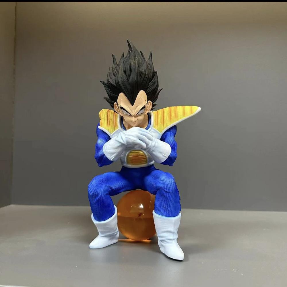 19-22CM Dragon Ball Anime Sitting Position Cute Figure Goku Vegeta Gohan Action Figurine PVC Model Toys Birthday Ornamen Gifts