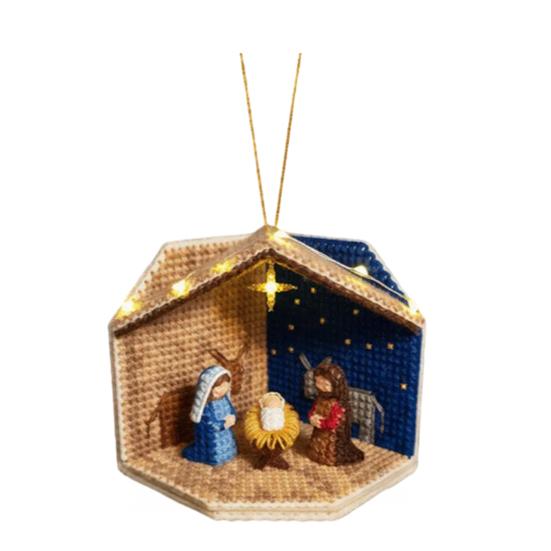 

Набор для создания рождественского вертепа своими руками Yousheng со светодиодной подсветкой, подходит для начинающих, рождественское украшение, легко подвешивается, праздничное украшение для елки и дома B