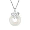 Elegant White Agate Bowknot Necklace: New Chinese Style Clavicle Chain, Perfect Birthday Gift for Her