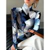 Lady's Sexy High-neck Long-sleeved T-shirt, Soft Texture for Autumn and Winter Tops, Machine Washable