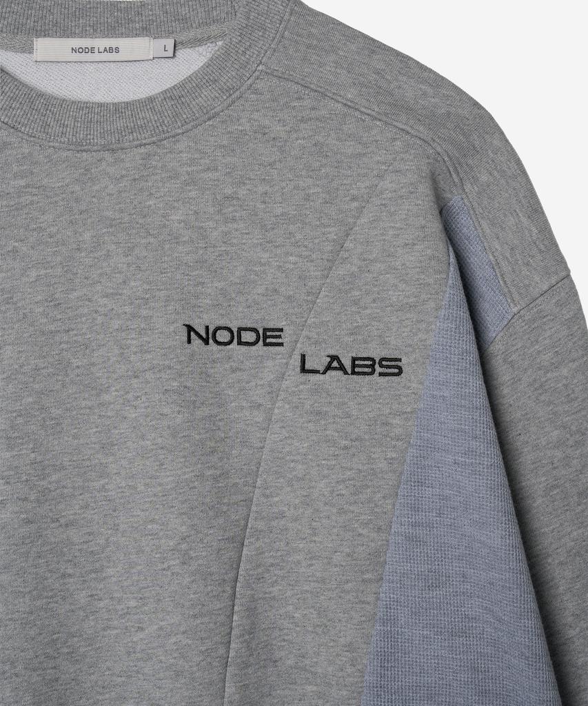 NODE LABS Dev:10 Texture Block Sweatshirt_Melange Gray