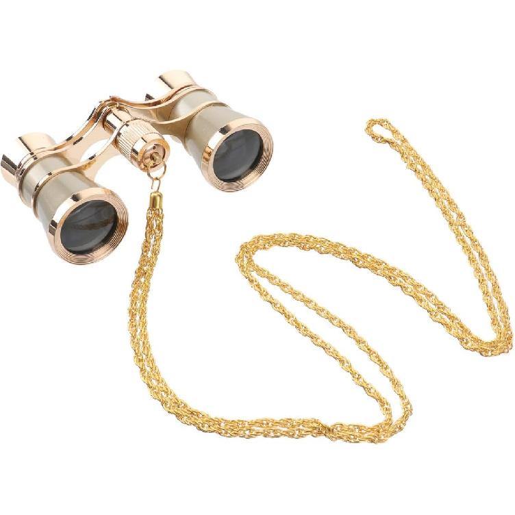 Opera Glasses Binoculars 3X25,Mini Binocular Compact Lightweight, Foldable BK7 Theater Glasses with Chain for Adults Kids Women In Musical Concert