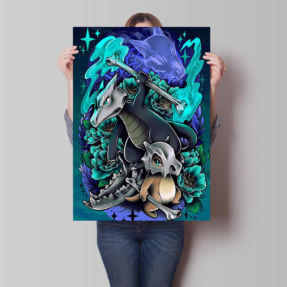 Print on Canvas Pokemon Eeveelution Family Hd Printing Oil Painting with Exquisite Details Home Children's Bedroom Decoration