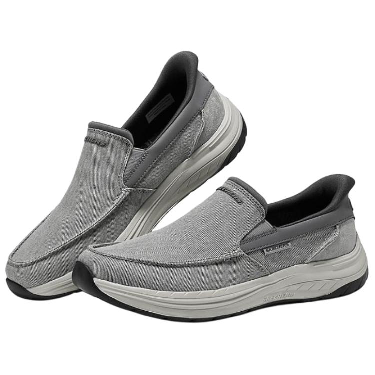 Skechers Casual Men Gray Walking Shoes Versatile Comfortable 205709-GRY