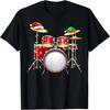 Xmas Funny Christmas Drum Player Musician Xmas Drummer T-Shirt