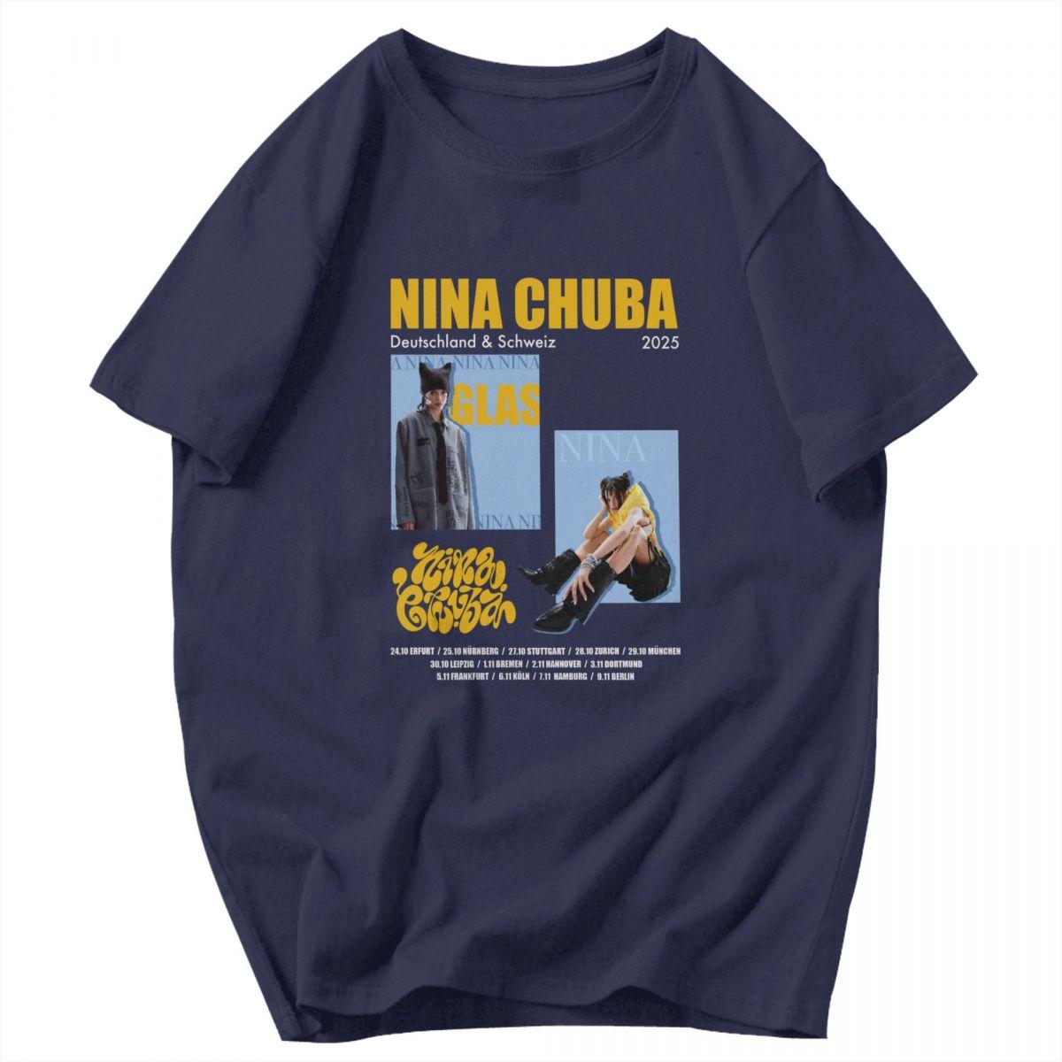 

Men T Shirt Singer Nina Chuba Album Tour 2025 Graphic Summer Y2K Graphic Customized Unisex Clothing T Shirts 4XL