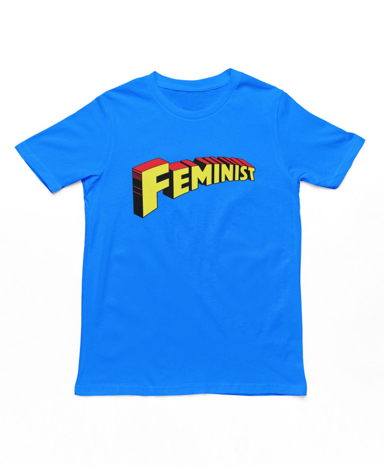 Feminist Super Hero T-Shirt Mens Womens Tees Top 3XL