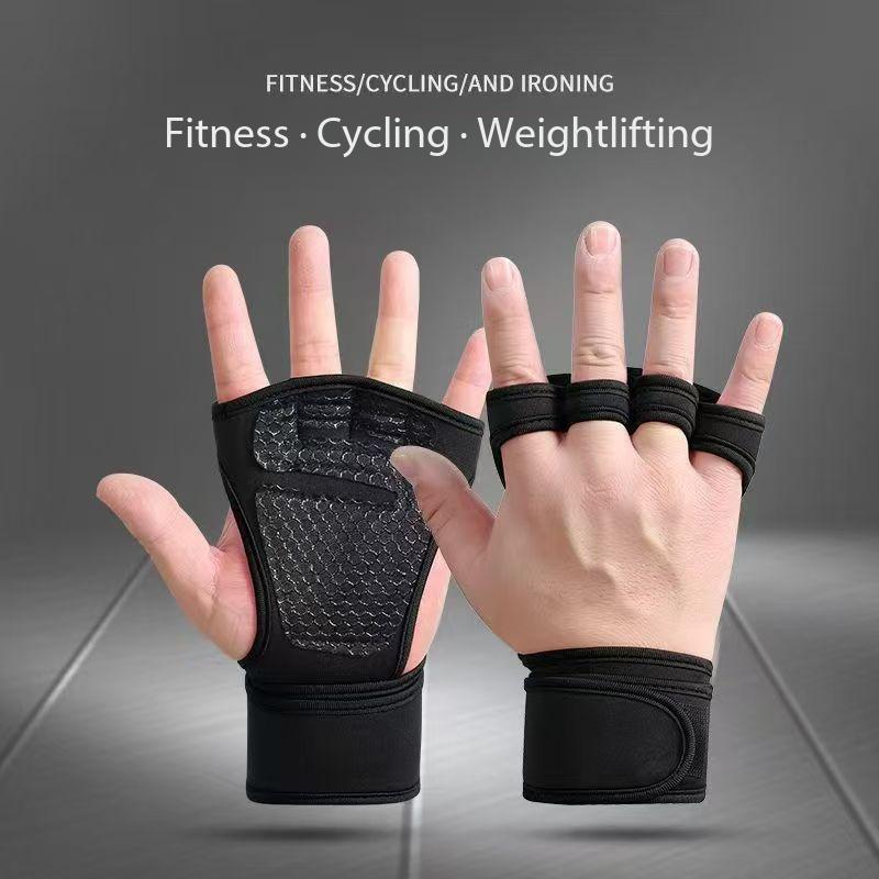 Gripper Weight Lifting Gloves with Wrist Wraps Extra Grip Padding Anti-slip Protective Palm for Gym Fitness Cross Training