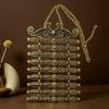 Vintage Ethnic Carved Metal Brooch Necklace for Costumes