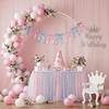 4Strings 24pcs Pink Blue Bow Garland Banner, Pre-Strung Satin Ribbon Decor | Theme Birthday Party, Baby Shower, Bridal Shower, Bachelorette Party