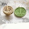 Journal Decoration Seal Wax Stamp, Vintage Plant Pattern Head, Durable Handmade Stationery Accessory Copper Stamp Head Replacement, for Envelope