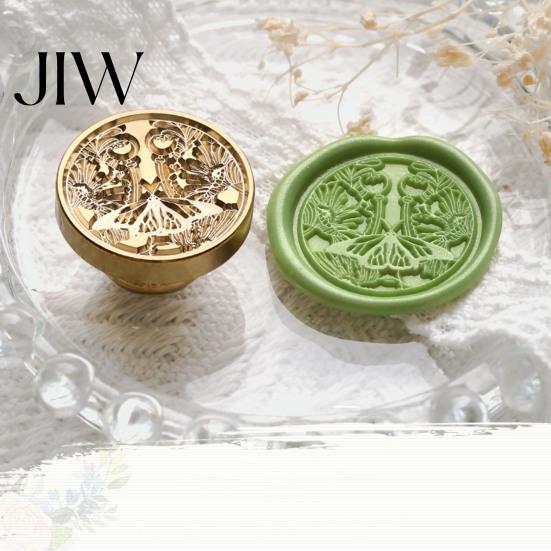 Journal Decoration Seal Wax Stamp, Vintage Plant Pattern Head, Durable Handmade Stationery Accessory Copper Stamp Head Replacement, for Envelope