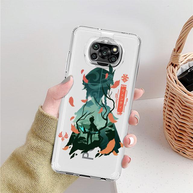 

Милый прозрачный чехол с рисунком аниме Genshin Impact для Xiaomi Mi Poco X3 NFC M3 Pro F3 F1 11 Lite 12 Redmi Note 10 9S 8 7 9, мягкий чехол для телефона Redmi Note 7