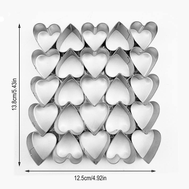 Vykrajovátka na sušenky ve tvaru srdce 25 dutin Malé vykrajovátko ve tvaru srdce Valentýn, Svatba Formičky na sušenky na pečení Mini sušenky Nerezové