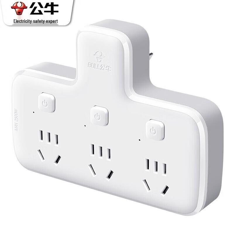 BULL GN-96033 3-Outlet Individual Control Wireless Adapter CN plug (adapter included)