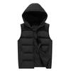 Mens Thick Cotton Vest With Hood Warm Padded Sleeveless Jacket Winter Daily Wear