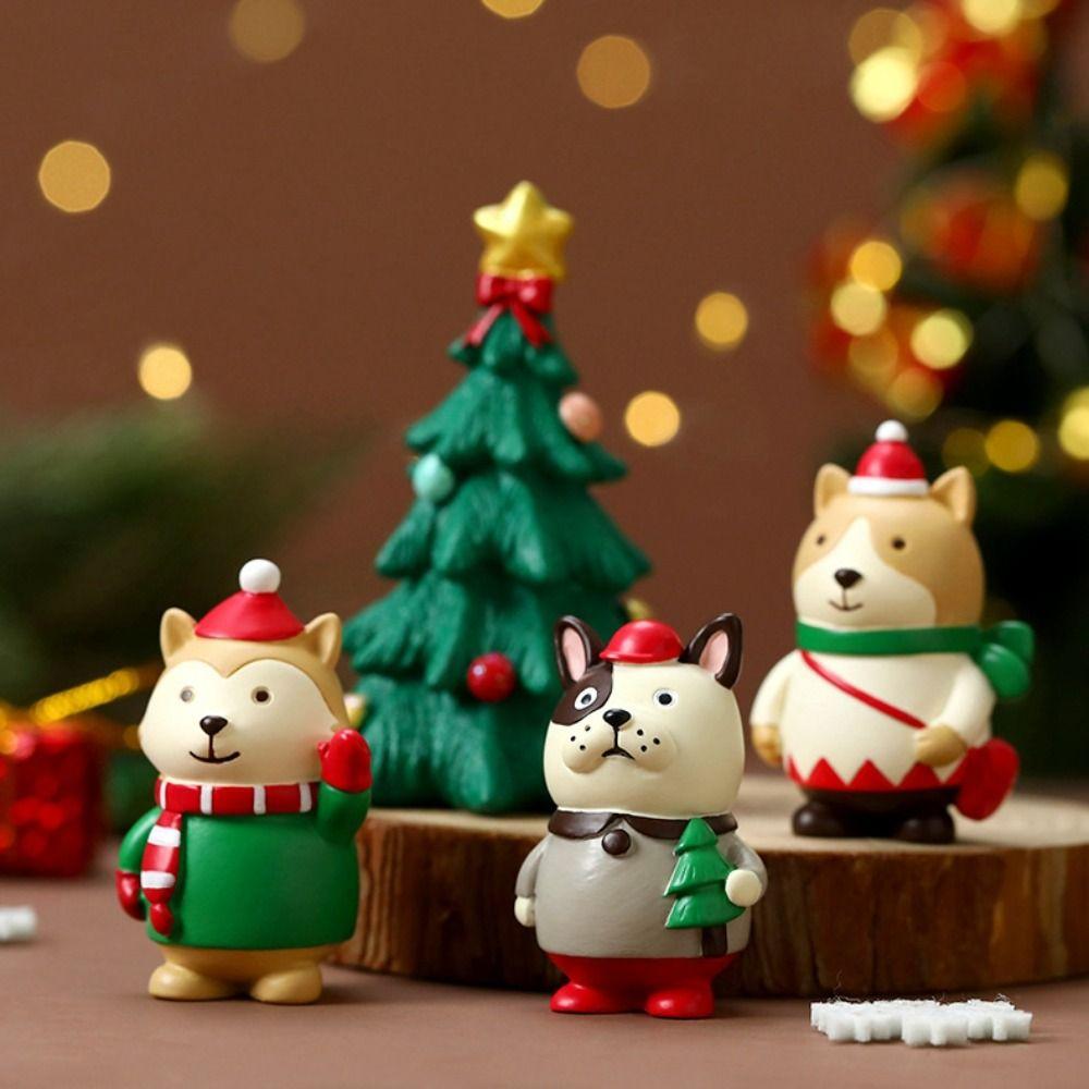 Traditionelle Kreative Weihnachten Harzpuppe Harz Umweltfreundlich Weihnachts Tierfigur Cartoon Tier Harzhandwerk Thanksgiving