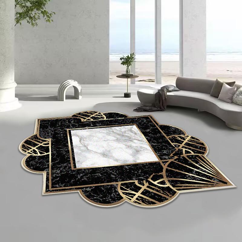 

Роскошный золотой ковер особой формы для украшения гостиной, дома, детской спальни, ковры, нескользящие моющиеся напольные коврики, ковер большой площади 6.5x9.8ft(200x300cm)
